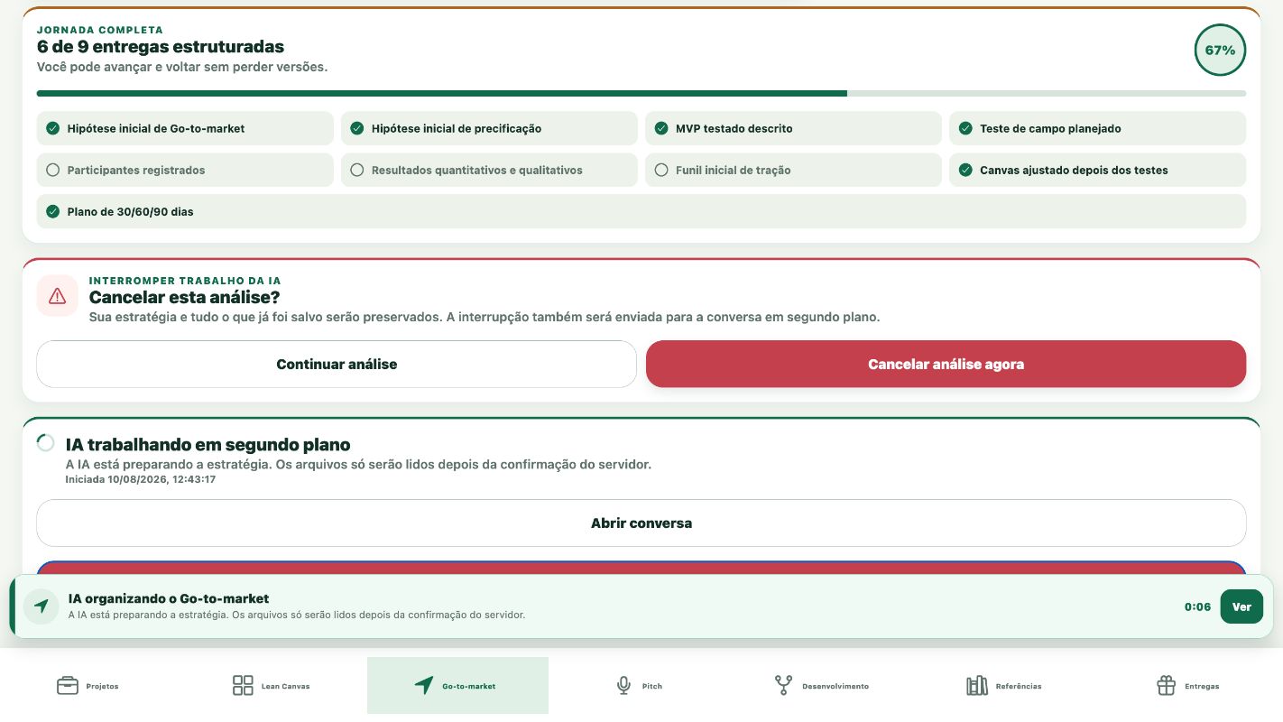 A confirmação oferece continuar ou cancelar de forma explícita.